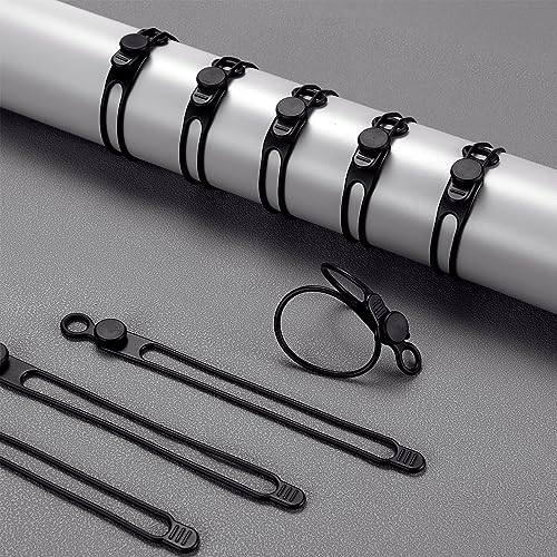 Nuanchu 40 Pcs Silicone Cable Ties Reusable Holder Adjustable Straps Multipurpose Charging Cable Organizer for Fastening Charging Cords Wires(7.1 Inch,Black) - color: Black, size: 7.1 Inch
