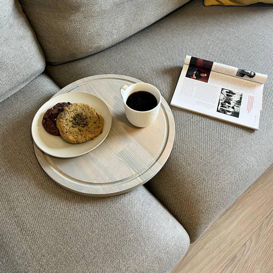 Sofa Tray – Wooden Foldable Sofa Tray Table for Seat Cushion, Perfect for Coffee & Remote Control, Solid Wood Sofa Tray Table, Solid Spruce Couch Table (Istanbul, Medium 14") - color: Istanbul, size: Medium 14"