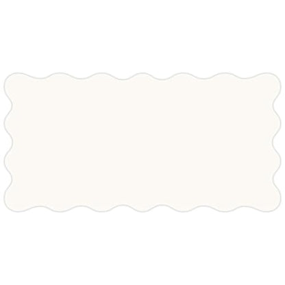 PU Leather Desk Pad, Scalloped Non-Slip Mouse Pad & Large Desk Mat Cover Stitched Edges Writing Pad for Office, Home - Waterproof, Easy to Clean, Durable Surface I 31.4"x15.7", Off-White - color: Off-white