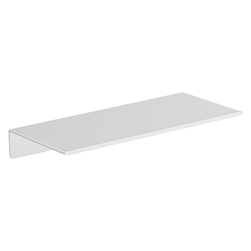 Small Floating Shelf for Wall Storage, Mini Display Shelf for Collectibles, Metal Wall Shelf for Bathroom/Living Room/Kitchen/Bedroom(White, 12IN) - color: White, size: 12IN