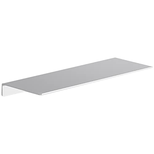 Danpoo 16 inch Floating Shelf for Wall Organizer & Storage, Display Shelf, Metal Wall Shelf for Bathroom, Living Room, Kitchen, Bedroom(Silver) - color: Silver, size: 16 in