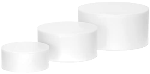 Red Co. Set of 3 Sizes (6", 5", 4") Acrylic Round Cylinder Display Nesting Riser Stands with Hollow Bottoms, Glossy White - color: White, size: 6", 5", 4"