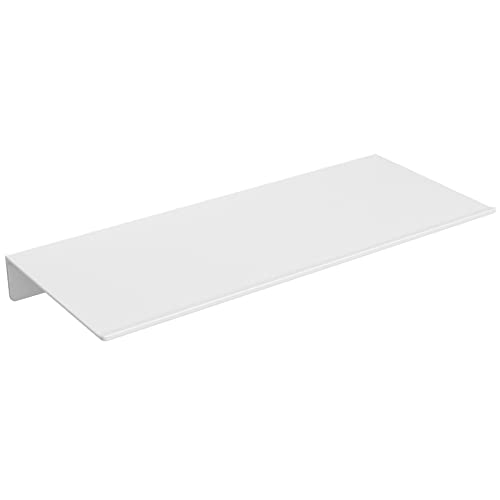 Danpoo 8 inch White Small Floating Shelf for Wall Organizer & Storage, Mini Display Shelf, Metal Wall Shelf for Bathroom, Living Room, Kitchen, Bedroom - color: White, size: 8 in
