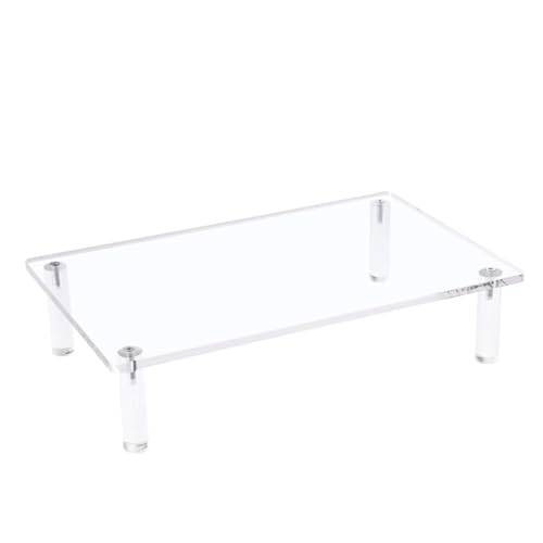 Sumerflos Clear Acrylic Monitor Laptop Stand, Sturdy and Save Space Computer Laptop Monitor Riser Stand for Home Office Desktop Universal Stand with Anti-Slip Pads