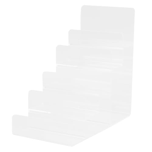 Cabilock Acrylic Wallet Display Stand Multi-Layer Tabletop Storage Rack for Purse Bag Sunglasses Jewelry Home or Shop Display 7.67 X 7.28 X 3.93 in - size: 5 Tier Clear