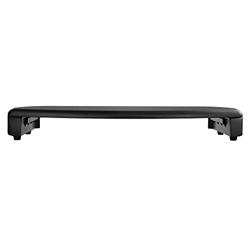Kantek Desktop Computer Monitor Stand with Keyboard Storage, MDF Wood Top, Holds up to 80 lbs, 23" x 13.25" x 3", Black