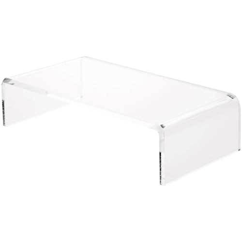 Plymor Clear Acrylic Rectangular Display Riser, 2" H x 8" W x 4" D (1/4" thick) - size: 2" x 8" x 4"