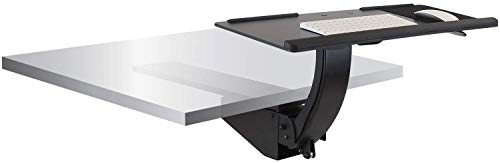 Mount-It! Under Desk Keyboard Tray, Adjustable Slide-Out Keyboard & Mouse Platform, 26.5" W × 10" D, Ergonomic Wrist Rest, Height Tilt & Swivel, Heavy-Duty Bolt-On Keyboard Drawer