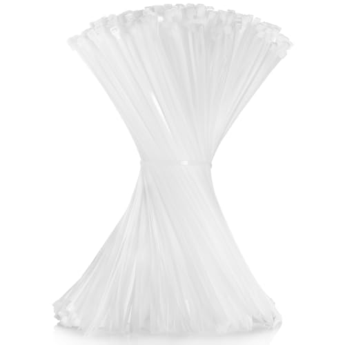 Cable Zip Ties 12 inch Cehony 500 Pack White Zip Ties Heavy Duty 50lbs Tensile Strength Plastic Zip Ties for Outdoor and Indoor Multi-Purpose Cable Ties Self-Locking UV Resistant Wire Ties Wraps - color: White