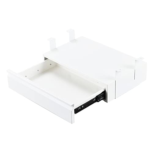 Under Desk Drawer 18", Pull-out Storage Organizer with Tall Brackets Mounted Under Wooden Table with a Max 2" Crossbar, White_Tall Version - color: White_Tall