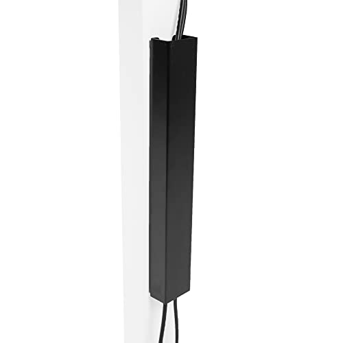 VIVO Black 14 inch Cable Management Channel for Desk Leg, DESK-AC01-1MB | Magnetic Steel Design, Under Desk No Drill Cord Organizer, For Home and Office - color: Black