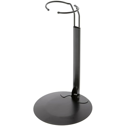 Plymor DSP-70B Black Adjustable Doll Stand, fits 12, 13, 14, 15, 16, and 17 inch Dolls or Action Figures, Waist is 2.25" - 2.75" wide, 6" - 8" around - color: Black