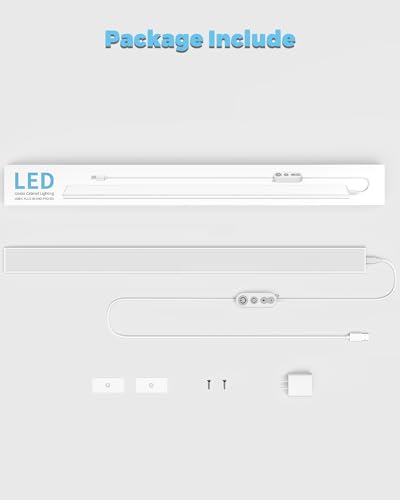 ASOKO Plug-in Under Desk Light, 24Inch LED Workbench Lights with Super Brighten 900Lumen and 3 Temps (3000K/4000K/6000K) for Kitchen Sink/Desk/Workbench-No Motion Sensor Unction - size: 24 Inch-New