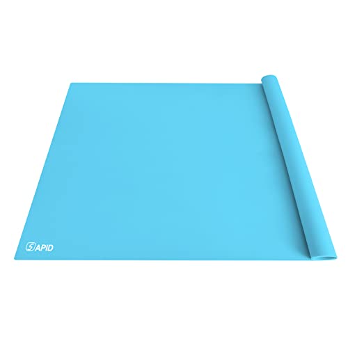 Extra Large Silicone Mat 36" x 24" Place Mats, Heat Resistant Mat for Kitchen Countertop Protector, Thick Placemats Washable Silicone Mats for Kitchen Counter Mat Dining Table Mat, Blue, Sapid - color: Blue, size: 36" x 24"