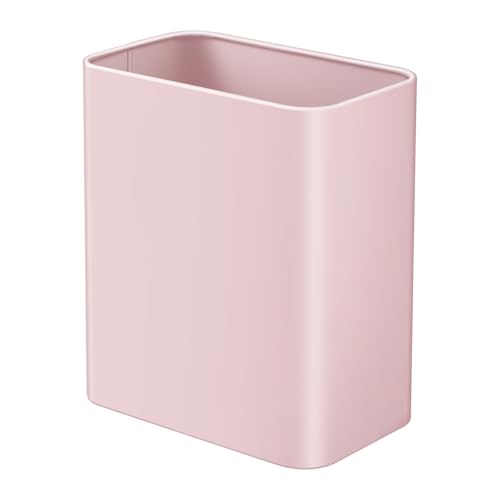 TIPGO Small Metal Trash Can, 2.1 Gallon Slim Trash Can for Bathroom, Wastebasket Garbage Bin for Bedroom, Office, Kitchen, Under Sink (Pink) - color: Pink
