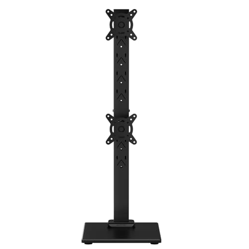 Suptek Dual Monitor Stand with Base- Vertical Stack Screen Free-Standing Monitor Riser Fits Two 13 to 36Inch Screen with Swivel, Tilt, Height Adjustable,50,75 and 100mm Vesa Base Stand - size: 13-36in(dual)