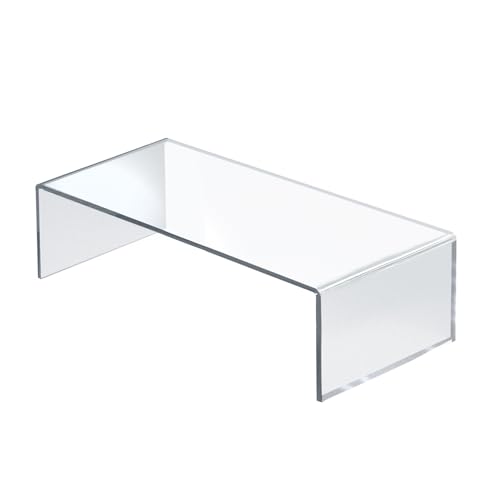 Azar Displays 515338-1PK Acrylic Laptop Stand, Computer Riser for Desk, Monitor Stand, Closet Organizer for Clothes & Shoes, Cabinet Display for Accessories and Décor (3/16" thick acrylic) 15"x7.75 x 4.5