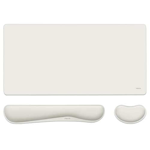 MOSISO Keyboard Mouse Pad Set, Gaming Mouse Pad&Keyboard Wrist Rest&Wrist Rest, Ergonomic Wristrests with Memory Foam Home Office Easy Typing Cushion Non-Slip Mousepad, Cloud Dancer White - color: Cloud Dancer White