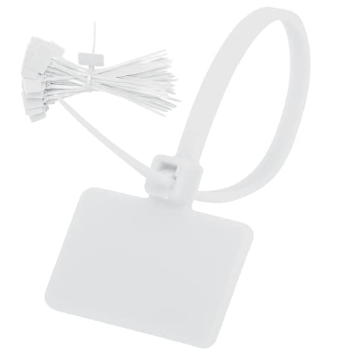 Wire Label Ties Tag for Packing & Cable Labels – 50 Pack Heavy Duty Zip Ties for Cord Management, Packages, Gardening, Home & Office Organization & DIY Projects (White) - color: White