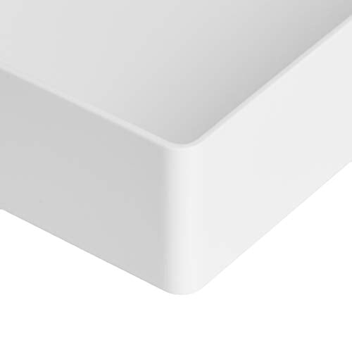 Amazon Basics Rectangular Plastic Desk Organizer Bundle, 3 Pieces Letter Tray and Accessory Tray for Office Supplies, Document Organization, Workspace Storage, 10 x 13.4 inches, White