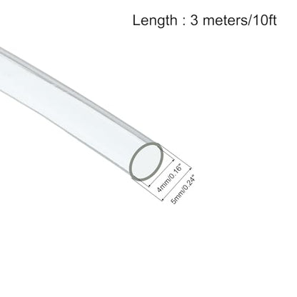 uxcell Clear PVC Tube Wire Harness Tubing, 4mm ID 10ft Sleeve for Wire Sheathing Wire Protection - color: Clear, size: 4mm
