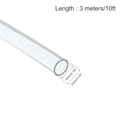 uxcell Clear PVC Tube Wire Harness Tubing, 4mm ID 10ft Sleeve for Wire Sheathing Wire Protection - color: Clear, size: 4mm