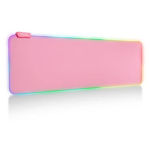 Tilted Nation Pink Mouse Pad | RGB Gaming Mouse Pad Pink (Create Your Dream Setup) Large LED Mousepad Mats for Desk with 8 Light Modes, Smooth Gliding, and Easy to Clean - Girl Gaming Accessories - color: Pink