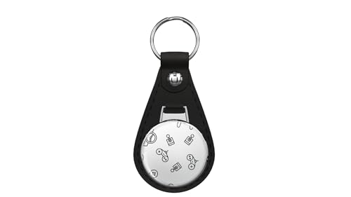 Gaming Joystick Seamless Pattern Leather Keychain Stainless Steel Ring for Keys, Bags, or Backpacks