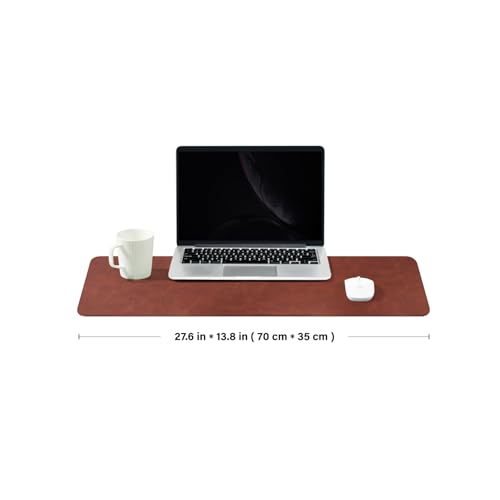 Distressed Leather Desk Mat - Non-Slip PU Desk Pad for Office and Home - Desk Organization and Accessories - Ideal for Large Mouse Pad and Desk Mats on Top of Desks(Mahogany,27.6"x 13.8") - color: Mahogany, size: 27.6" x 13.8"