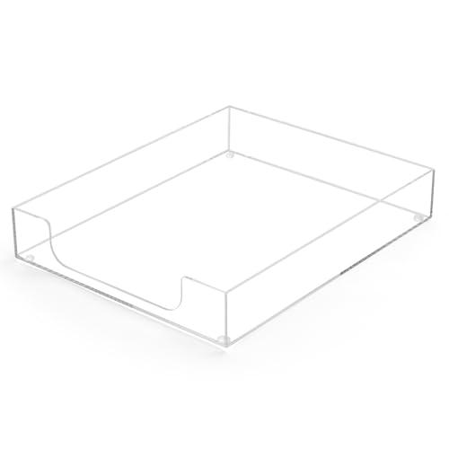 Letter-Size Tray Desk Letter Tray Paper Tray, Sturdy Heavy-Duty Plastic Printer Paper Tray, Single-Tier Stackable File Storage Organizer for Office Home (Clear) - color: Clear
