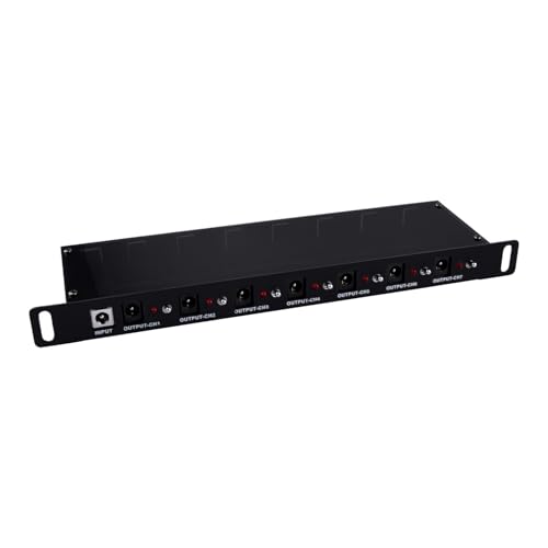 GeeekPi 10 inch Rack PDU, DC PDU Lite 7-CH 0.5U Rack-Mount Power Distribution Unit for DeskPi Rackmate T1/T0/T2/T0 Plus/T1 Plus/TL1/10 Inch Server Cabinet, 7 Outlets, w/3PCS 25cm DC5521 Cables