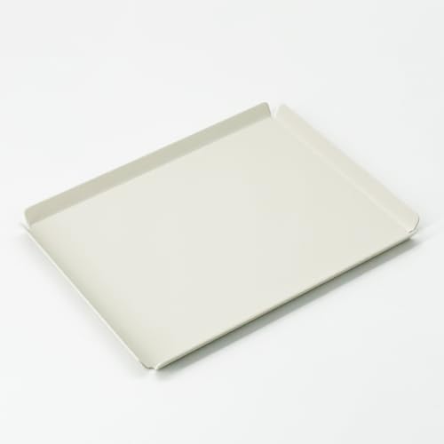 PROGETTO2.70 Aluminum Desk Tray Catchall Organizer, A6, Ivory | Powder coated finish, Minimalist entryway valet tray, for keys, wallets, jewelry, Compact solid metal, Modular design - color: Powder Coated Ivory, size: 6.9" x 5.3" x 0.4"
