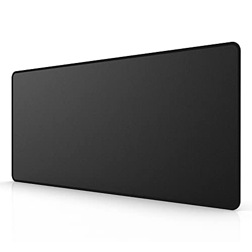 ETZ Large Gaming Mouse Pad,31.5 x 11.8 × 0.12 in with Stitched Edges,Extended Mousepad,Durable Non-Slip Natural Rubber Base,Washable Keyboard Pad,Desk Pad for Gamer,Office & Home,Black. - color: Black