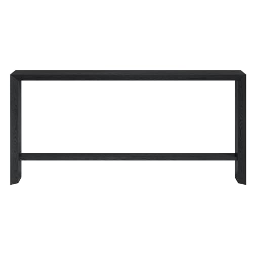 Henn&Hart 64" Modern Farmhouse Console Table, Sofa Table, Natural Black - color: Natural Black