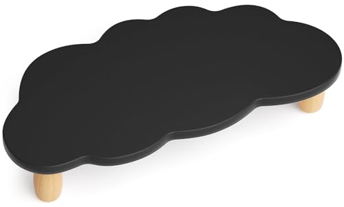 AFOOYO Monitor Stand Riser,Cloud Shape Wood Computer Monitor Stand, 16.5IN Monitor Stand Riser, Multi-Purpose Desktop Organizer Riser for Computer,Laptop,Printer,TV,Black - color: Black, size: Cloud Shape