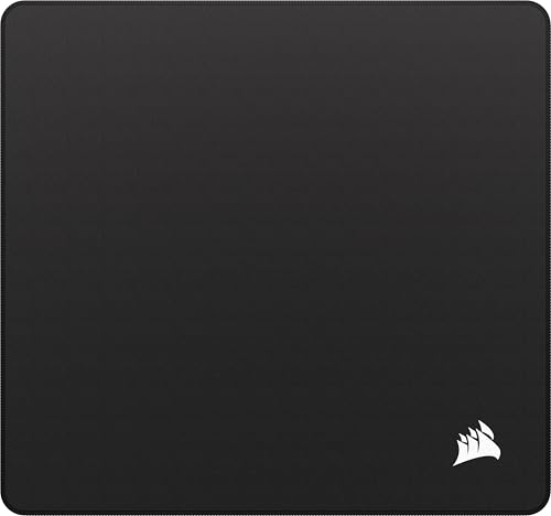 Corsair MM Anti-Fray Cloth Gaming Mouse Pad – Medium (320 x 300mm), Precision Micro-Woven Surface, Non-Slip Natural Rubber Base, Stitched Edges – Black - color: Black, size: 12.6L x 11.8W inches