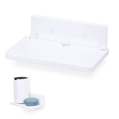 BRAINWAVZ 8” Shelf Wall Mount for Speakers, Security Cameras, Baby Monitors, Plants Toys & More, Floating Shelves, Adhesive & Screw-in (White) - color: 8" White Shelf