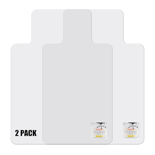 Kuyal 2 Pack 1/5" Thick Office Chair Mat, 36" x48" with Lip Heavy Duty Hard Computer Chair Mat, Under Desk Protector Carpeted Floors Mats, Can be Used on Carpet or Hard Floor, Ship Flat - size: 36" x 48" x 1/5" With Lip
