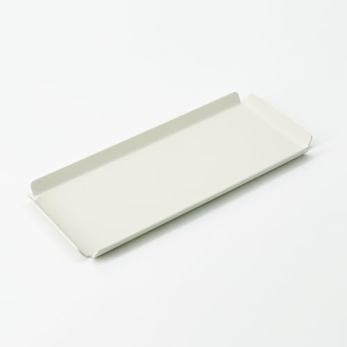 PROGETTO2.70 Aluminum Desk Tray Catchall Organizer, A7 Tall, Ivory | Powder coated finish, Minimalist entryway valet tray, for keys, wallets, jewelry, Compact solid metal, Modular design - color: Powder Coated Ivory, size: 6.7" x 2.9" x 0.4"