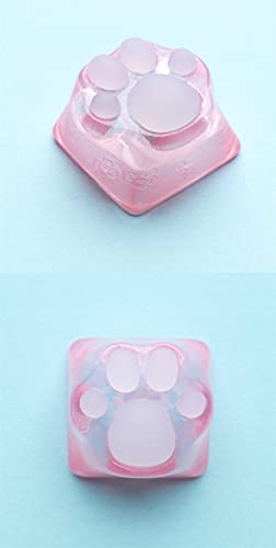 SYA Cute Cat-Claws Keycap 3D Model OEM Profile Keyboard Key Cap for Cherry MX Switches Mechanical Gaming Keyboard Catpaw ESC-Key Keycap (Translucent-Pink, 1pcs) - color: Translucent-Pink-1pcs