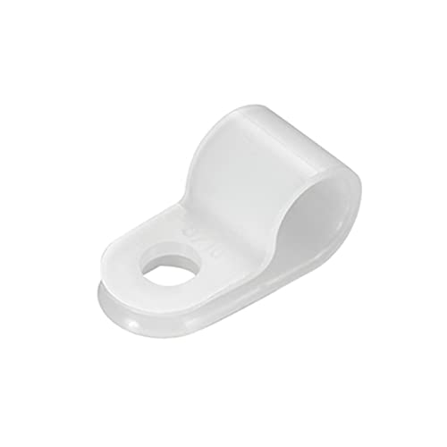 200 Pcs Nylon R-Type Cable Clips for Wire Management, 5/16'' White Plastic Fastener Clamp Assortment Kit - size: 5/16 INCH 200PCS R-Type
