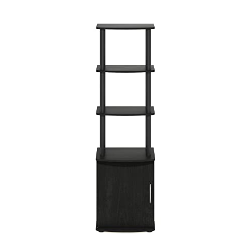 Furinno Turn-N-Tube Tall TV Entertainment Side Table Display Rack with Storage Cabinet, 3-Tier, Blackwood/Black - color: Blackwood/Black, size: 3-Tier Cabinet
