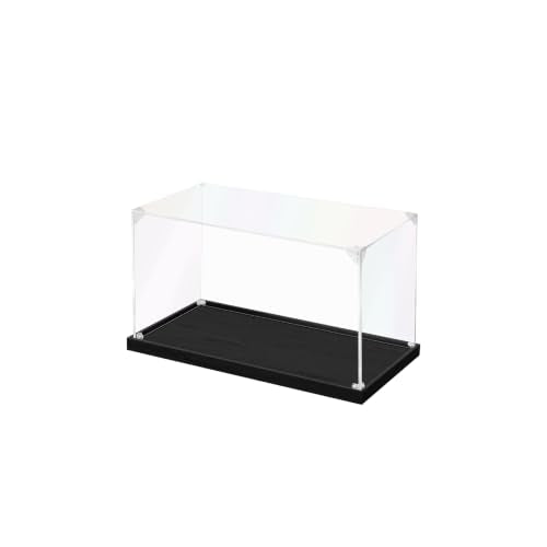 JUJOMAT Acrylic Display Case for Collectibles Clear Acrylic Display Box for Lego Action Figures Doll Hobby, Dustproof Stackable Storage Case, Assembly Required, Black Base (7 x 3.5 x 4 inches) - color: Black, size: 7 x 3.5 x 4 inches