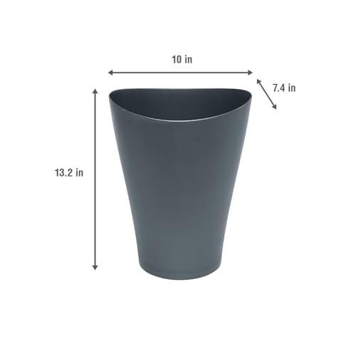 Rubbermaid Spa Works Vanity Wastebasket Home/Bathroom/Office Use Small 2.25 Gallon Plastic Gunmetal Blue Home/Kitchen/Garage/Apartment/Office - color: Gunmetal Blue, size: Pack of 1