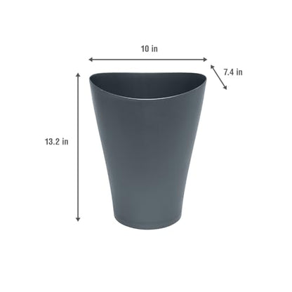 Rubbermaid Spa Works Vanity Wastebasket Home/Bathroom/Office Use Small 2.25 Gallon Plastic Gunmetal Blue Home/Kitchen/Garage/Apartment/Office - color: Gunmetal Blue, size: Pack of 1