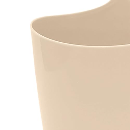 Small Hanging Trash Can, Mini Hangable Desktop Garbage Bin & Pen Holder Wall Mounted or Desk Side Mini Trash Can for Office Bedroom Kitchen Multi Functional Small Storage Organizer (Beige)