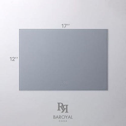 Baroyal Faux Leather Placemats Set of 6 Vinyl Washable Wipeable Table Mats for Kitchen Dining Table Heat Resistant Waterproof Modern Indoor/Outdoor Placemats Non-Slip Easy Clean Place Mats (Gray) - color: B-gray