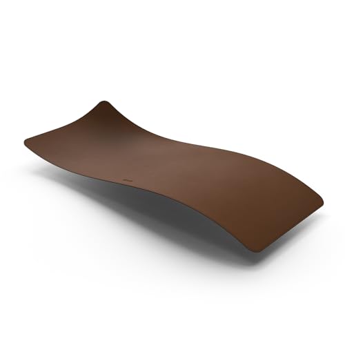 POUT TekDec Mat – Vegan Leather Desk Pad (31.5×13.4in / 80×34cm), Water-Resistant Surface, Anti-Slip Base, Scratch & Heat Protection, Multi-Functional Writing & Mouse Pad – Cinnamon Brown - color: Cinnamon Brown