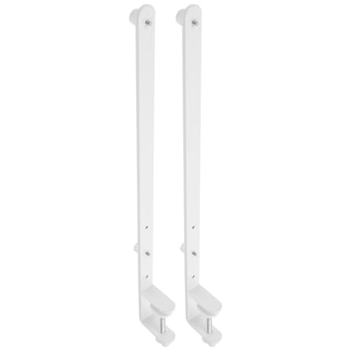 BESPORTBLE Adjustable Over The Table Rod Stand for Pegboards, Folding & Height Adjustable Desk Mount for Shelves and Workbenches, 2pcs White Organizer Holder - color: White