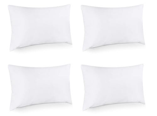 Utopia Bedding Throw Pillows (Set of 4, White) – 12 x 16 Inches Down Alternative Pillows for Bed, Sofa, and Couch - Fluffy Decorative Stuffer Pillow for Indoors & Outdoors - size: 12x16 Inch